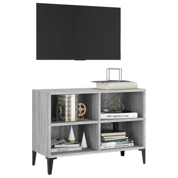 Mueble de TV con patas de metal gris Sonoma 69.5x30x50 cm M 3
