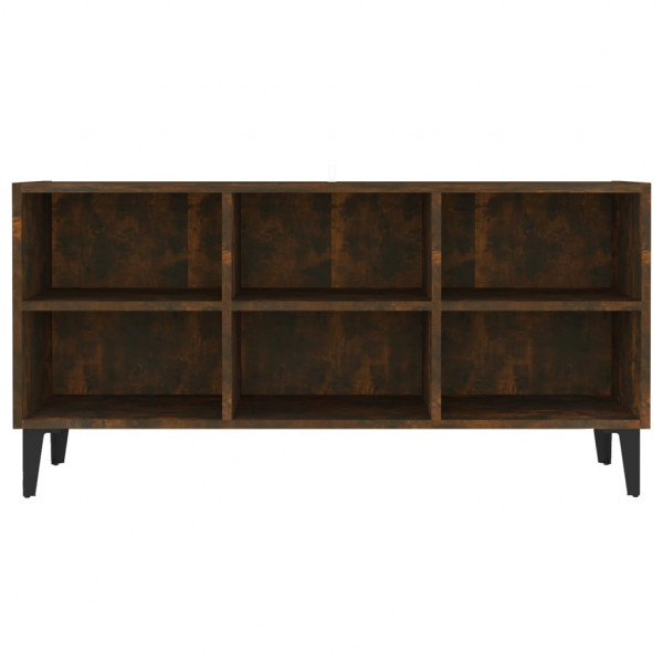 Mueble de TV con patas de metal roble ahumado 103.5x30x50 cm M 4