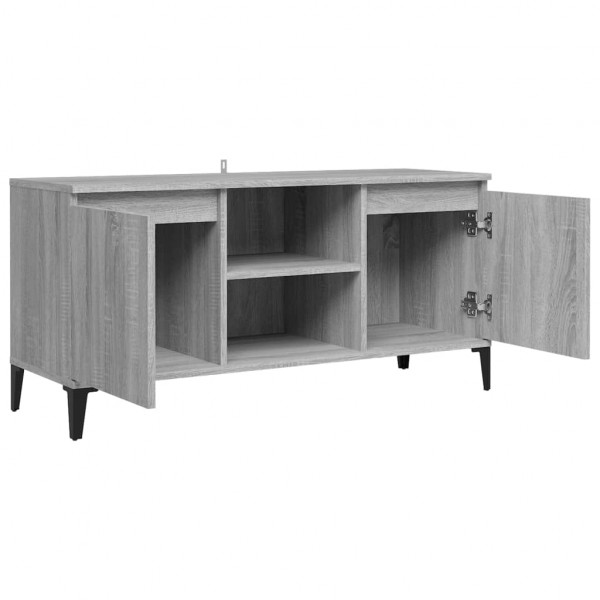 Mueble de TV con patas de metal gris Sonoma 103.5x35x50 cm M 3