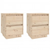 Mesitas de noche 2 uds madera maciza de pino 40x35x50 cm 2