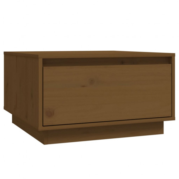 Mesa de centro madera maciza de pino marrón miel 55x56x32 cm M 2