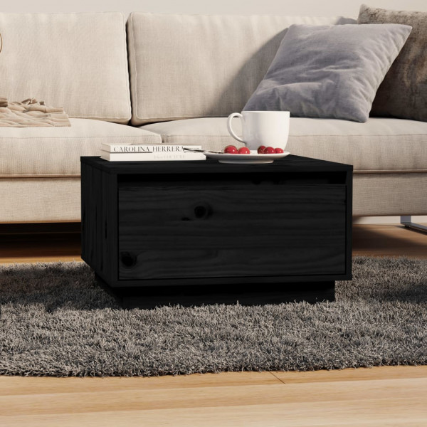 Mesa de centro de madera maciza de pino negro 55x56x32 cm D
