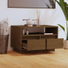 Mueble de TV madera maciza de pino marrón miel 60x35x37 cm 3