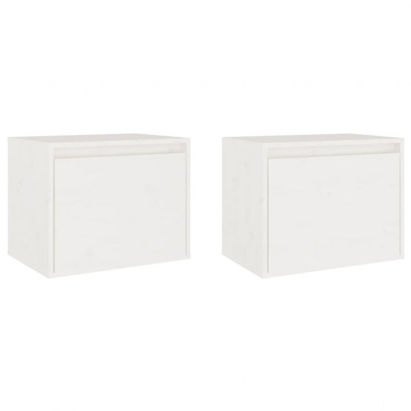 Armários de parede 2 pcs 45x30x35 cm pinho maciço branco M 2