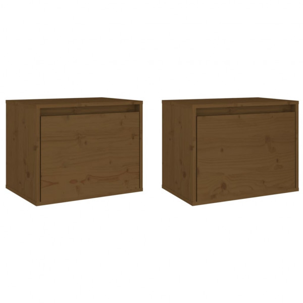 Armários de parede 2 pcs 45x30x35 cm pinho maciço castanho mel M 2