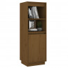 Aparador alto de madera maciza de pino marrón miel 37x34x110 cm 4
