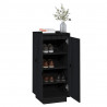 Armario zapatero de madera maciza de pino negro 35x35x80 cm 4