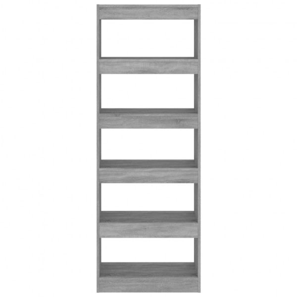 Estantería/divisor madera ingeniería gris Sonoma 60x30x166 cm M 5