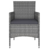 Juego de muebles de jardín de 5 piezas ratán sintético gris 4