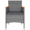 Juego de muebles de jardín de 5 piezas ratán sintético gris 4