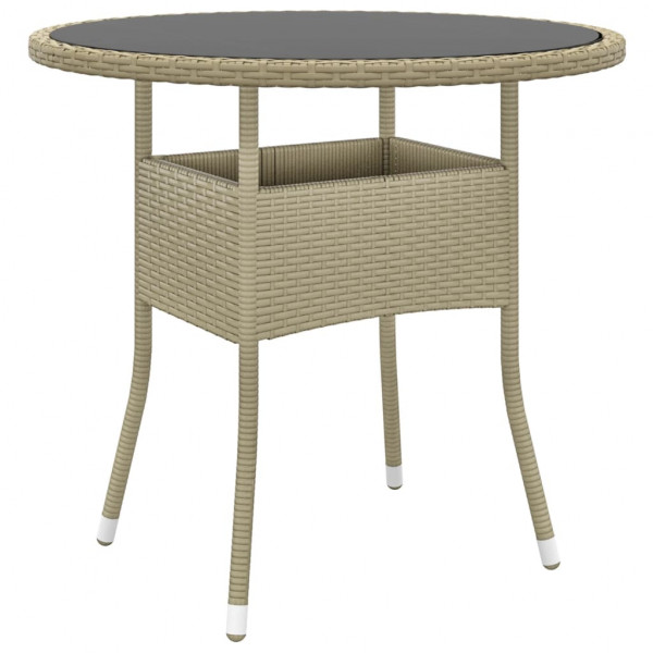 Juego de comedor para jardín de 5 piezas ratán sintético beige M 5