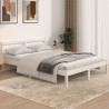 Estructura de cama madera maciza de pino blanco 140x190 cm 1