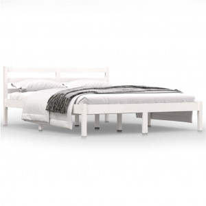 Estrutura de cama 140x190 cm pinho maciço branco H