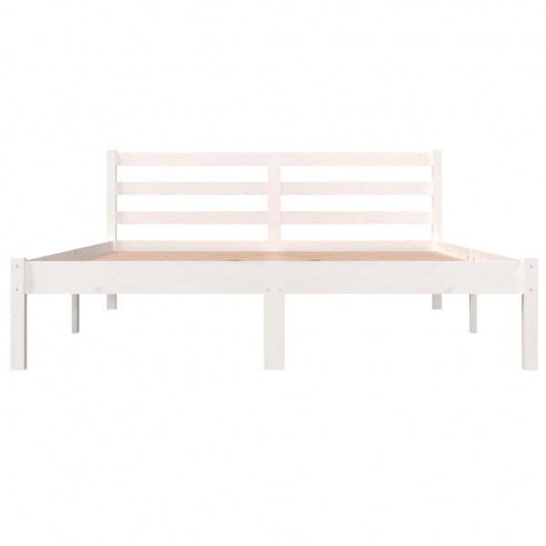 Estructura de cama madera maciza de pino blanco 140x190 cm M 4
