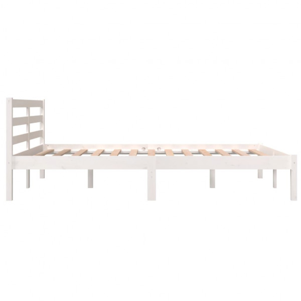 Estrutura de cama 140x190 cm pinho maciço branco M 5