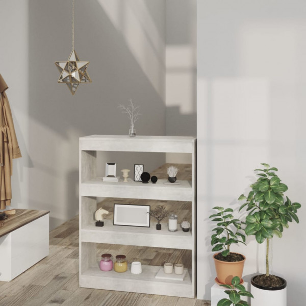 Estantería madera contrachapada gris hormigón 80x30x103 cm D