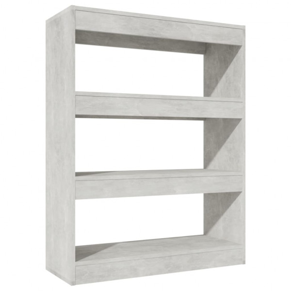 Estantería madera contrachapada gris hormigón 80x30x103 cm M 2