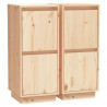 Aparador 2 uds madera maciza de pino 31.5x34x75 cm 2