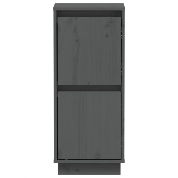 Aparador 2 uds madera maciza de pino gris 31.5x34x75 cm M 5