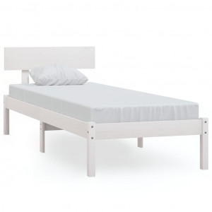 Estrutura cama pequena solteiro 75x190 cm madeira maciça branco H
