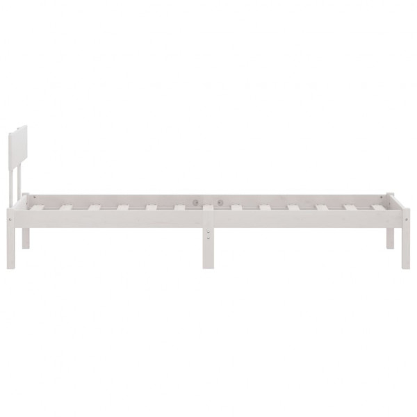 Estructura cama madera pino pequeña individual blanca 75x190 cm M 5