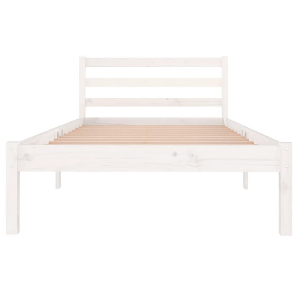 Estrutura de cama 90x200 cm pinho maciço branco M 4