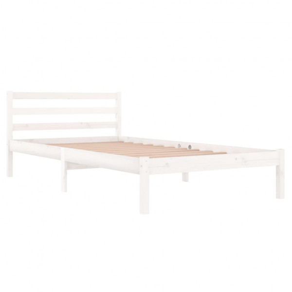 Estrutura de cama 100x200 cm pinho maciço branco M 3