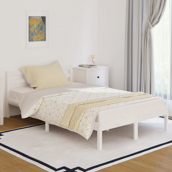 Estructura de cama madera maciza de pino blanco 120x200 cm M 5