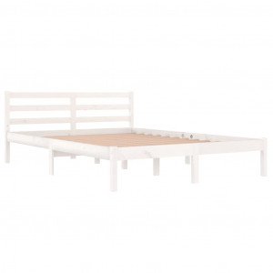 Estrutura de cama 140x200 cm pinho maciço branco H