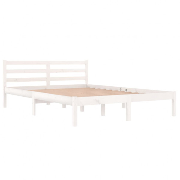 Estructura de cama madera maciza de pino blanco 140x200 cm M 2