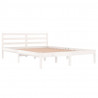 Estructura de cama madera maciza de pino blanco 140x200 cm 2