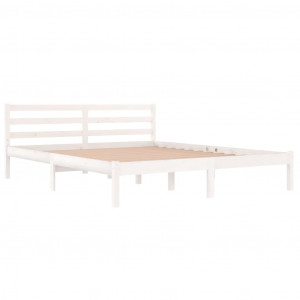 Estrutura de cama 160x200 cm pinho maciço branco H