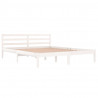 Estructura de cama madera maciza de pino blanco 160x200 cm 2