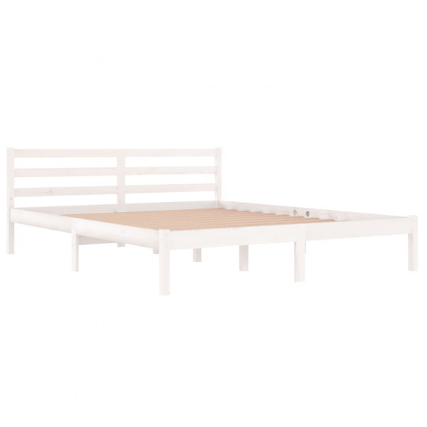 Estructura de cama madera maciza de pino blanco 160x200 cm M 3