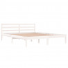 Estrutura de cama 160x200 cm pinho maciço branco 3
