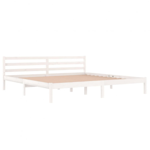 Estrutura de cama 200x200 cm pinho maciço branco M 2