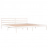 Estructura de cama madera maciza de pino blanco 200x200 cm 3