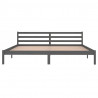 Estructura de cama madera maciza de pino gris 200x200 cm 4