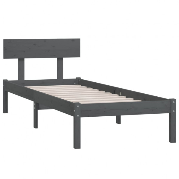Estructura de cama madera maciza de pino individual 90x190 cm M 3