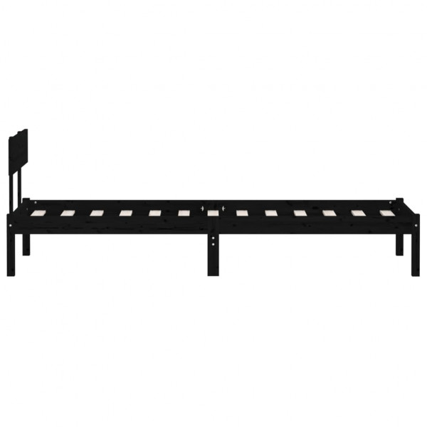 Estrutura de cama solteiro 90x190 cm pinho maciço preto M 5