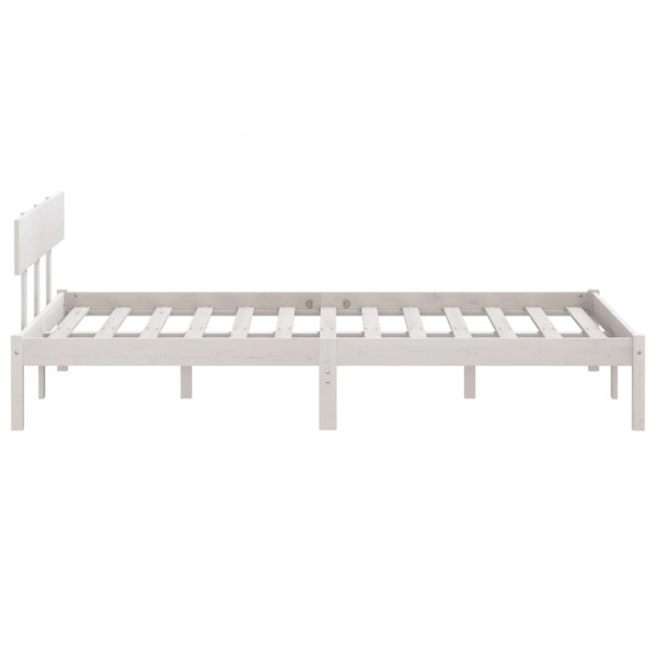 Estrutura de cama 140x200 cm pinho maciço branco M 5