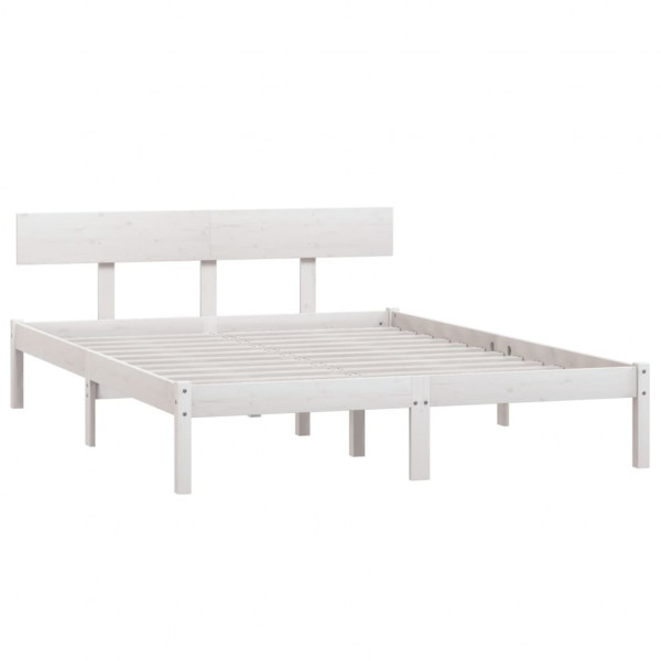 Estrutura de cama king 150x200 cm pinho maciço branco M 3