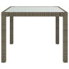 Mesa jardín vidrio templado ratán sintético 90x90x75 cm gris 3