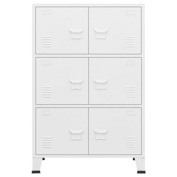 Aparador de arrumação industrial 75x40x115 cm metal branco M 3