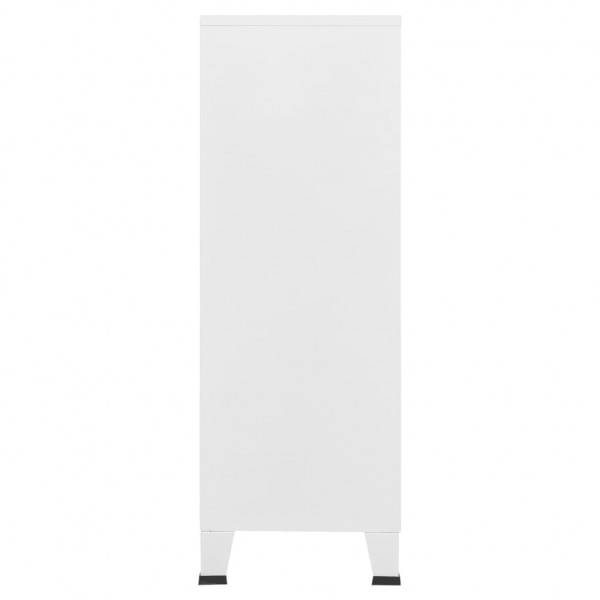 Baúl de almacenaje industrial metal blanco 75x40x115 cm M 4