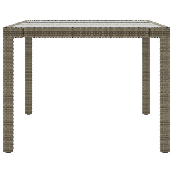 Mesa jardín vidrio templado ratán sintético gris 190x90x75 cm M 4