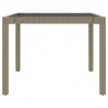 Mesa jardín vidrio templado ratán sintético beige 190x90x75 cm 4