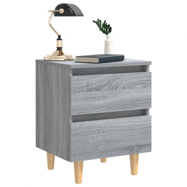 Mesas cabeceira c/ pernas madeira 2pcs 40x35x50 cm sonoma cinza M 3