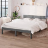Estructura cama madera pino pequeña individual gris 120x190 cm 1