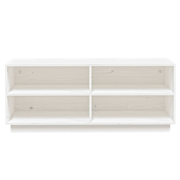 Armario zapatero de madera maciza de pino blanco 110x34x45 cm M 5